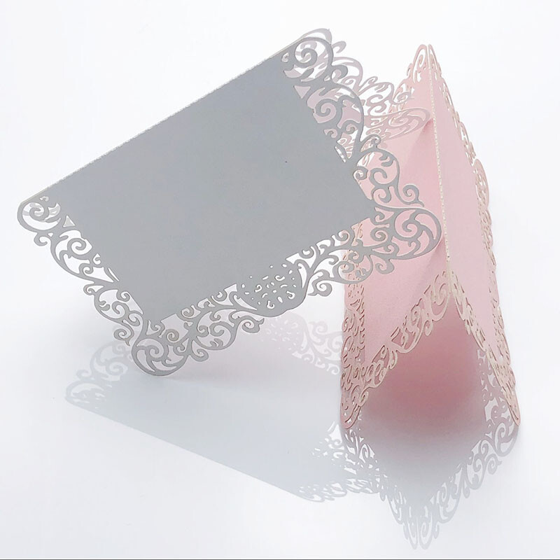 50db Gyöngyházfényű Csipke Név Helykártyák Esküvői Dekoráció Asztaldekor Asztalnév Üzenet Üdvözlőlap Rendezvényparti Kellékek