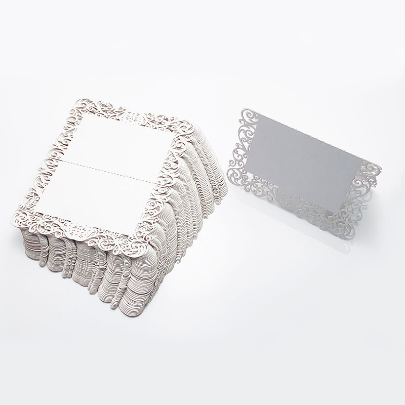 50db Gyöngyházfényű Csipke Név Helykártyák Esküvői Dekoráció Asztaldekor Asztalnév Üzenet Üdvözlőlap Rendezvényparti Kellékek