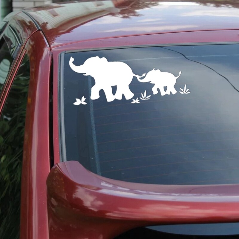 JP naljepnica za automobile izrezana slon majka beba prozor na branik automobila laptop vodootporna vinilna naljepnica 20cmx8 u raznim veličinama/bojama 8cm