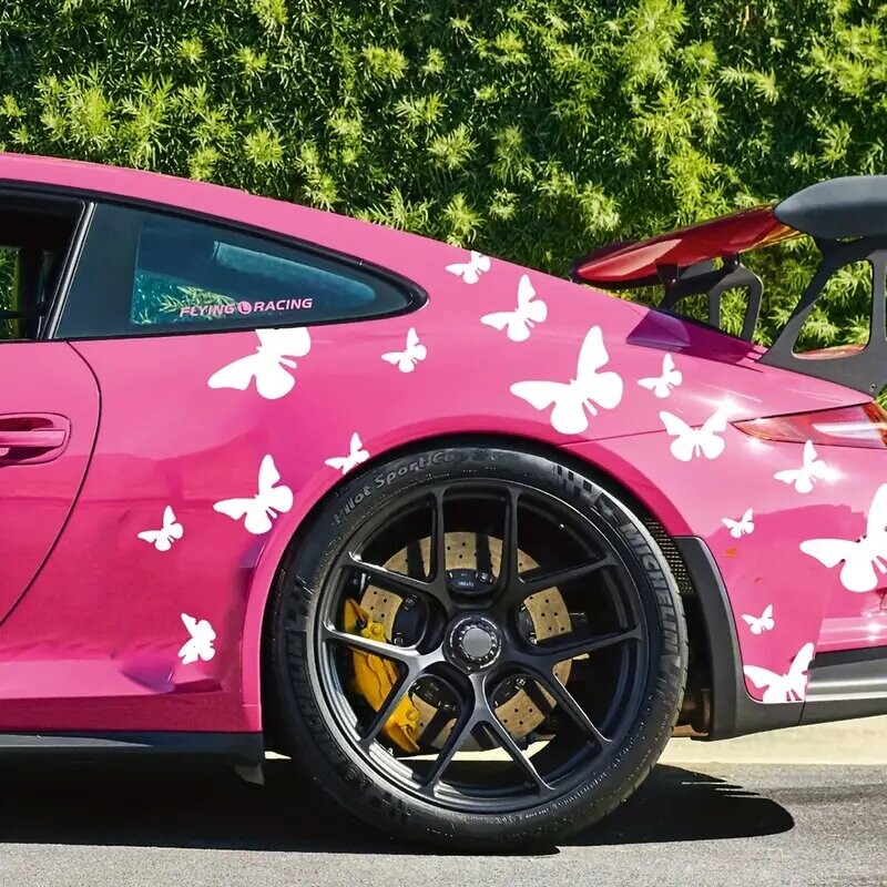 Set de 62 de bucăți drăguț și frumos autocolante laterale pentru mașină, autocolante din vinil pentru bara de protecție a mașinii pentru fete și doamne