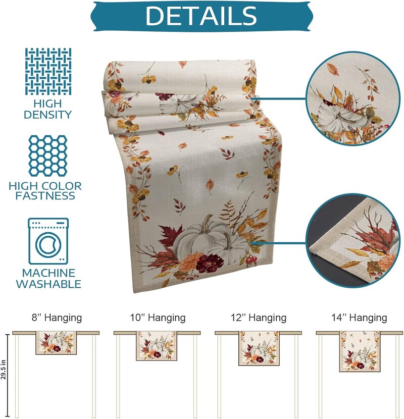 Őszi Hálaadás Sütőtök Ágynemű Asztalfutó Kötöző Sálak Dekoráció Parasztház Konyha Asztalfutó Hálaadási díszek