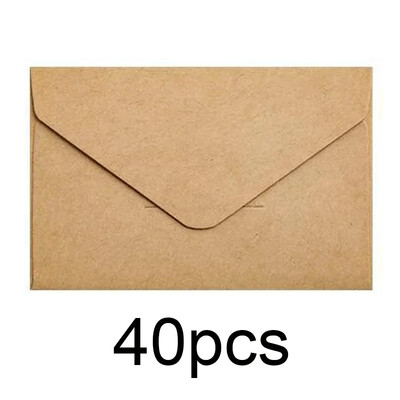 20/40/80 ks klasických bielych čiernych kraftových prázdnych mini papierových obálok s okienkom, obálky na svadobné oznámenia, darčekové obálky