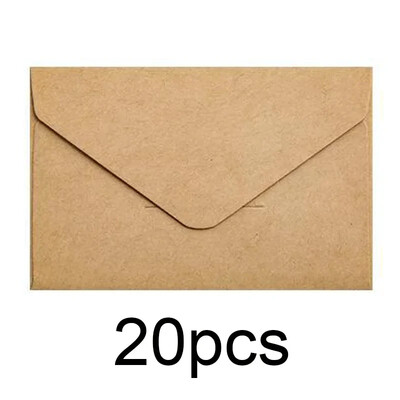 20/40/80 ks klasických bielych čiernych kraftových prázdnych mini papierových obálok s okienkom, obálky na svadobné oznámenia, darčekové obálky