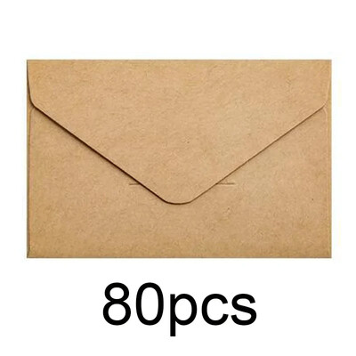 20/40/80 ks klasických bielych čiernych kraftových prázdnych mini papierových obálok s okienkom, obálky na svadobné oznámenia, darčekové obálky