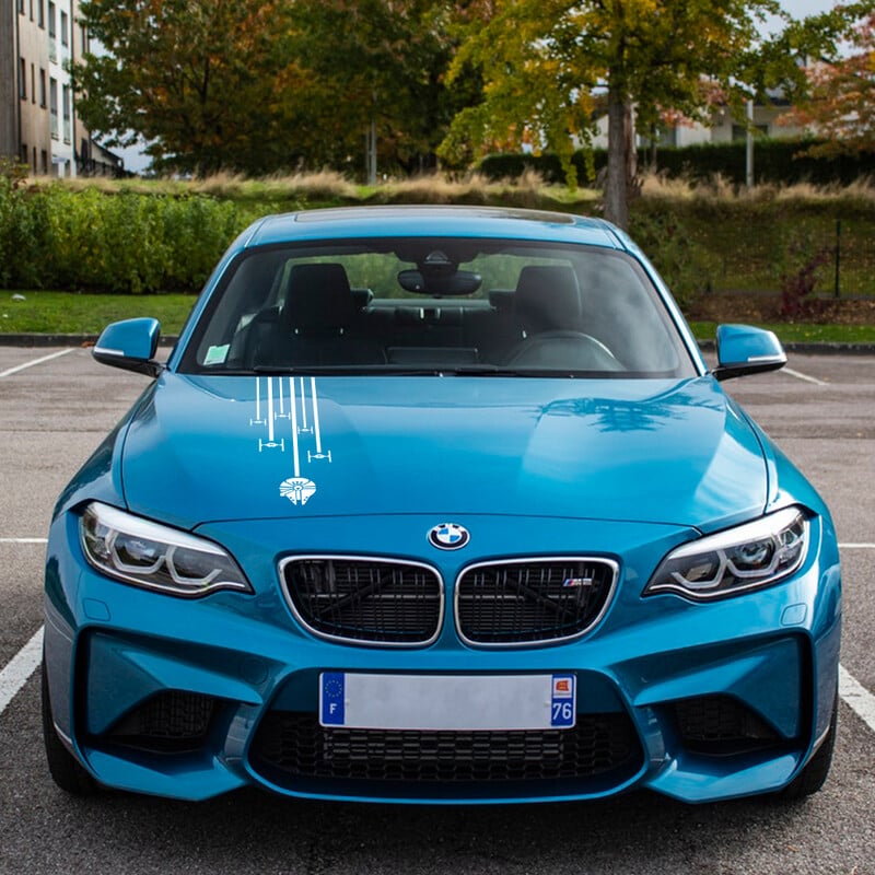 1 sada nálepiek na kryt kapoty auta, auto vinylová fólia, PVC, vtipné obtlačky, grafika, DIY styling, dekorácia, dekorácia, tuning auta, príslušenstvo