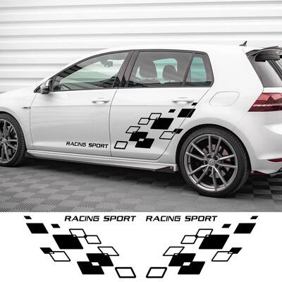Automašīnu sacīkšu režģu uzlīme Volkswagen-POLO Golf CC GTI-R LINE-R WRC-TSI Auto virsbūves sānu durvju dekors Vinila uzlīme DIY uzlīme