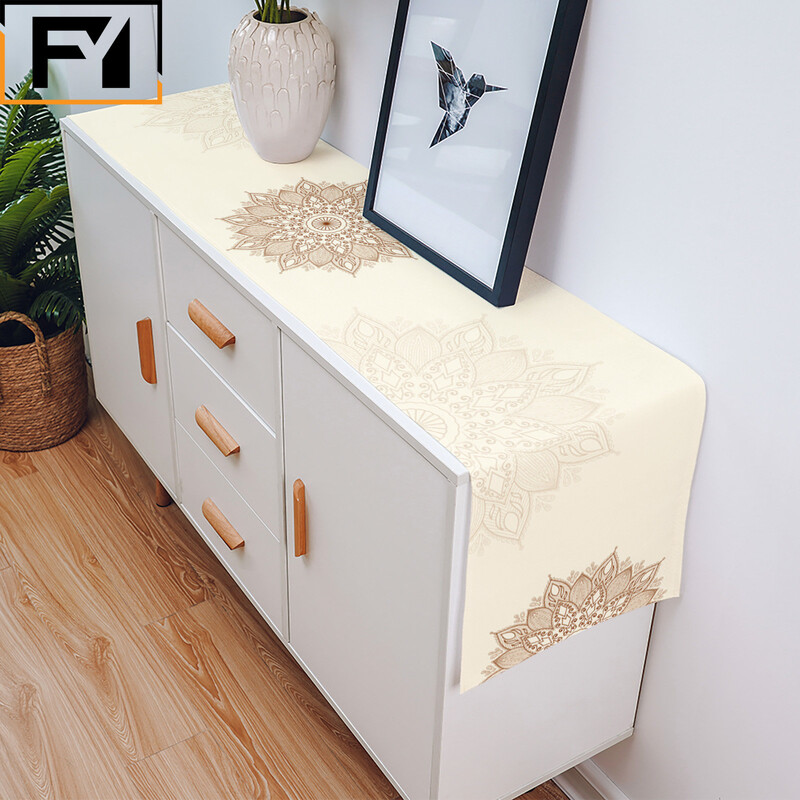 Mandala Flowers Texture Lenn Table Пътеки за маса Миещи се пътеки за маса за хранене Сватбена декорация Home Party Decor Пътеки за маса