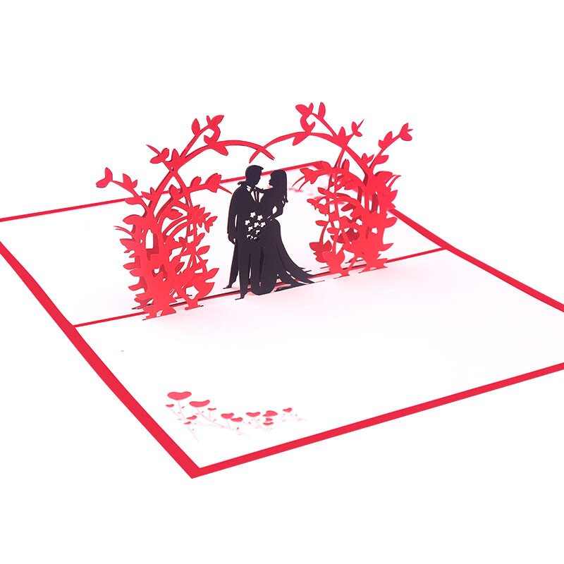 Felicitare pop-up LOVE Ziua Îndrăgostiților și Invitație de nuntă Artizanat Decupare cu laser 3D Ziua Îndrăgostiților