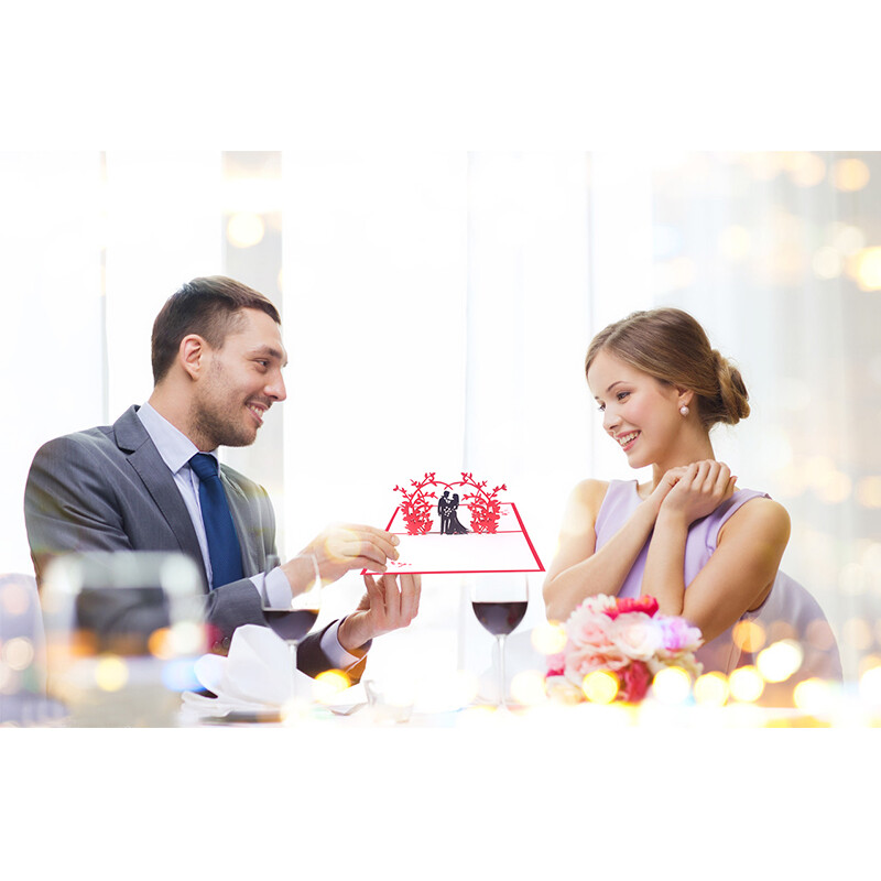 Felicitare pop-up LOVE Ziua Îndrăgostiților și Invitație de nuntă Artizanat Decupare cu laser 3D Ziua Îndrăgostiților