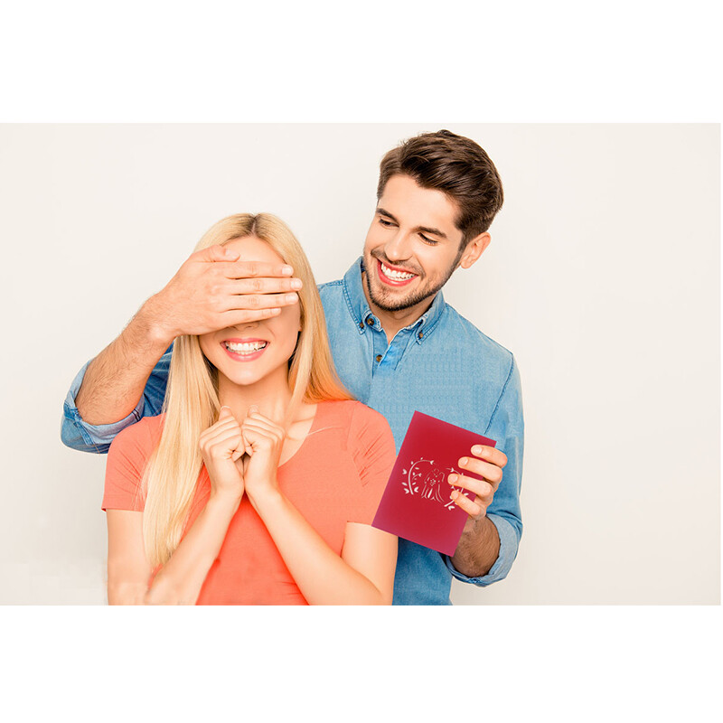 Felicitare pop-up LOVE Ziua Îndrăgostiților și Invitație de nuntă Artizanat Decupare cu laser 3D Ziua Îndrăgostiților