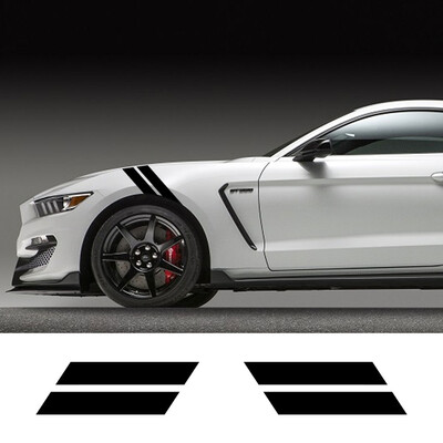 Autó Dupla Rúd Motorháztető Sárvédő Hash Mark Oldal Ford Mustang GT500 GT350 GT Auto Graphics Stripes Sport Vinyl Decor Matrica Kit
