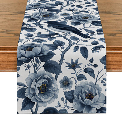 Rašalas Gėlių augalų stalo bėgikai Virtuvės stalo dekoras Sodybos namas Plaunamas valgomojo stalo bėgikas Šventinių vakarėlių vestuvių papuošalai