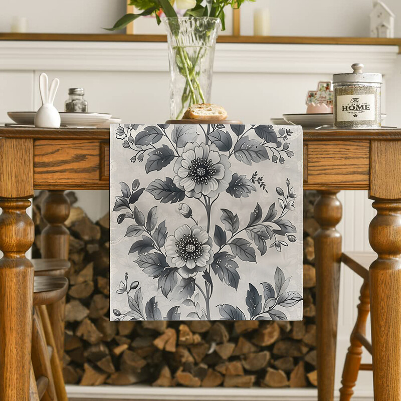 Rašalas Gėlių augalų stalo bėgikai Virtuvės stalo dekoras Sodybos namas Plaunamas valgomojo stalo bėgikas Šventinių vakarėlių vestuvių papuošalai