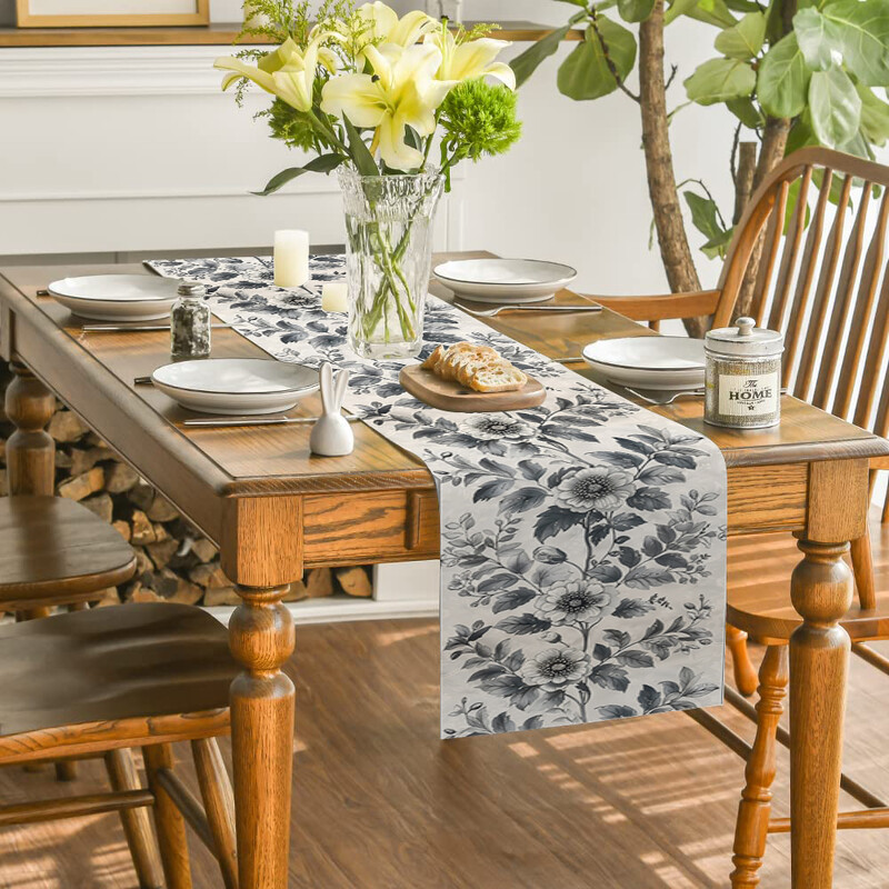 Rašalas Gėlių augalų stalo bėgikai Virtuvės stalo dekoras Sodybos namas Plaunamas valgomojo stalo bėgikas Šventinių vakarėlių vestuvių papuošalai