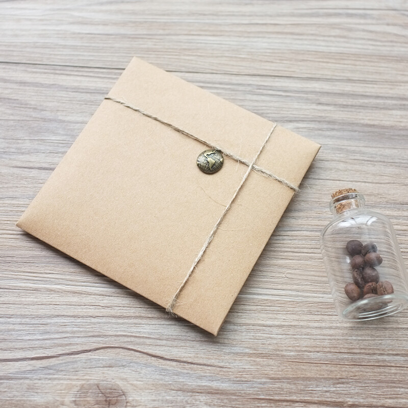 (10 бр./партида) 13*13cm ретро квадратна сърце катарама CD пликове от крафт хартия CD чанти