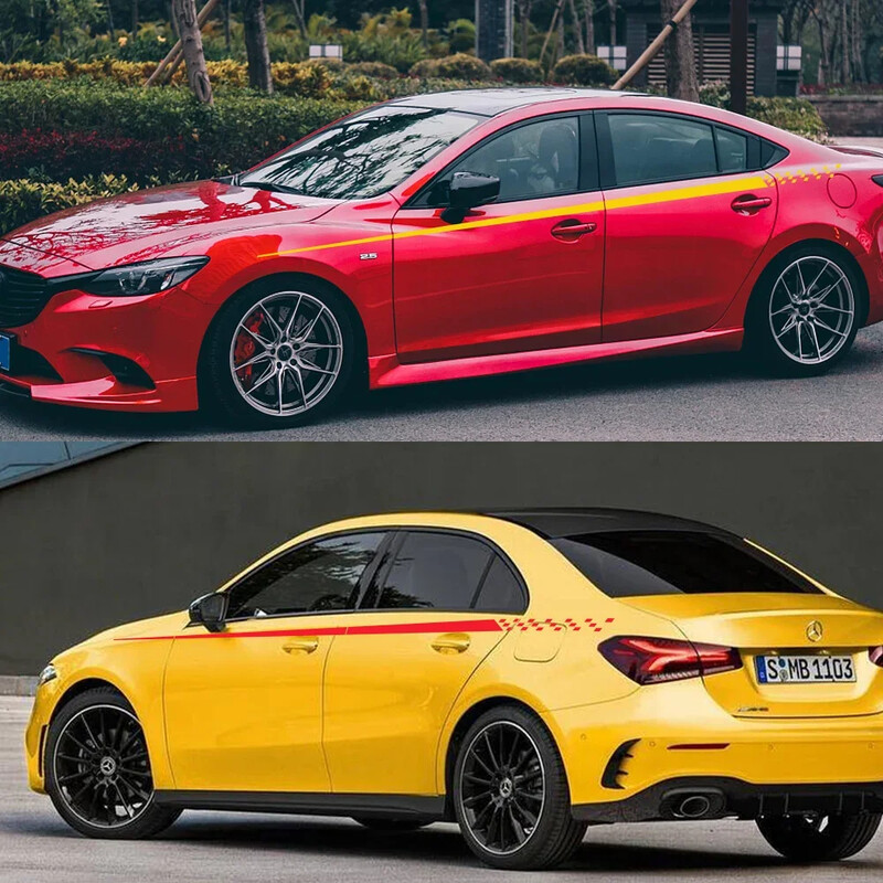 2 buc. Autocolant de vinil decorativ pentru linia taliei universale pentru mașină, accesorii auto pentru Suzuki Volvo Tesla Skoda VW Volkswagen Seat Subaru Toyota