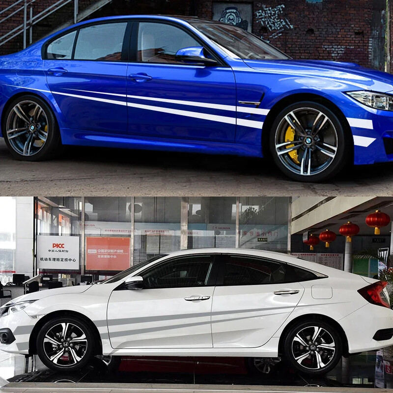 Univerzális karosszéria hosszú csíkos dekormatrica autótartozékok Suzuki Volvo Tesla Skoda VW Volkswagen Seat Subaru Toyota-hoz