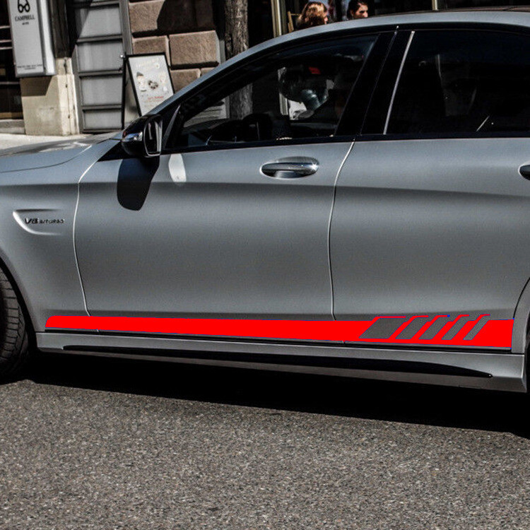 Auto küljekleebised Wrac Racing Stripes jaoks Audi Ford BMW Toyota Honda Mercedes Benz Auto vinüülkile kere uksetarvikute kleebised