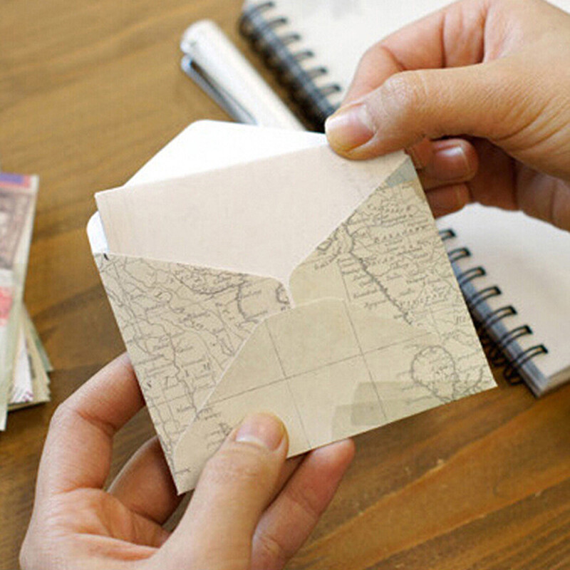 12 бр./лот 12 дизайна Хартиени пликове Сладки мини пликове Ретро европейски стил