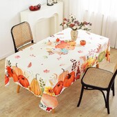 Jesenné tekvicové obrusy na deň vďakyvzdania, Halloween, jesenný kvet, javorový list, nepremokavý obrus na stôl, svadobná párty, jedálenský stôl, dekorácia