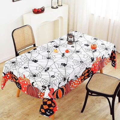 Jesenné tekvicové obrusy na deň vďakyvzdania, Halloween, jesenný kvet, javorový list, nepremokavý obrus na stôl, svadobná párty, jedálenský stôl, dekorácia