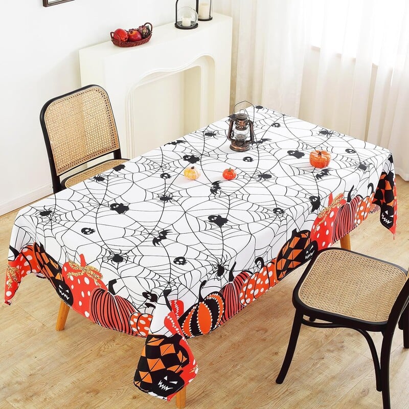 Jesenné tekvicové obrusy na deň vďakyvzdania, Halloween, jesenný kvet, javorový list, nepremokavý obrus na stôl, svadobná párty, jedálenský stôl, dekorácia