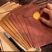 20 buc/set plicuri vintage din hârtie kraft, scrisori de scrisori, invitații pentru nunta, geantă, cadouri, pungi, plicuri, autocolante de etanșare