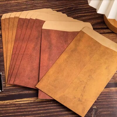 20 buc/set plicuri vintage din hârtie kraft, scrisori de scrisori, invitații pentru nunta, geantă, cadouri, pungi, plicuri, autocolante de etanșare