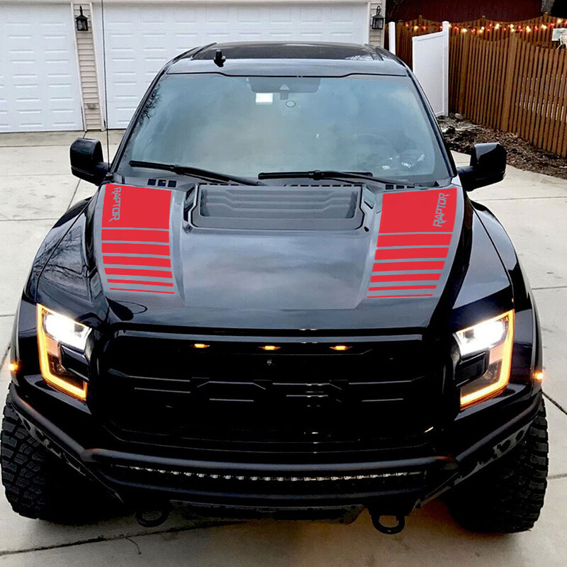 2 DB autó motorháztető fedő grafikus vinil matricák Ford Ranger Raptor F150 F-150 2015-2018 Pickup Auto motorháztető díszítő kiegészítőkhöz