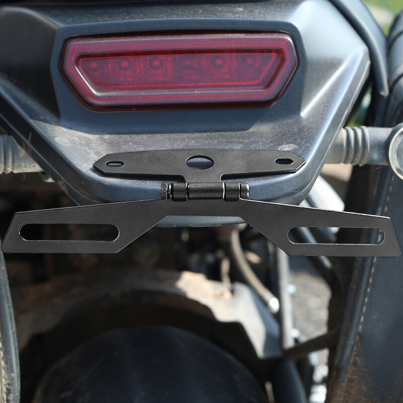 Držiak na evidenčné číslo motocykla, zadné svetlo, pevný skladací držiak na rám evidenčného čísla, držiak svetla, univerzálne diely pre motocykle