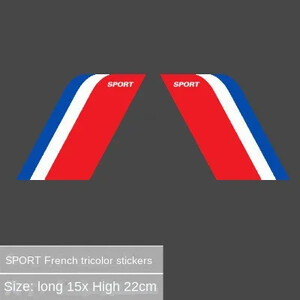 Automašīnas riteņu uzacu rotājums ielīmēts lapu dēlis SPORT modificēta trīs krāsu uzlīme personības radošs ēnojums dekoratīvs auto stic