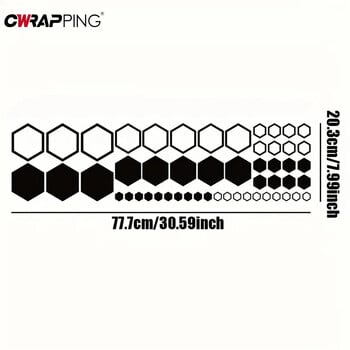 Αυτοκόλλητα πόρτας αυτοκινήτου Vinyl Hexagon Honeycomb Αυτοκόλλητα Auto Body Tuning Αυτοκόλλητα για Universal Auto Honeycomb Tuning Decal Αξεσουάρ