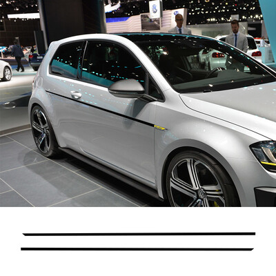 2PCS Странична престилка на вратата на автомобила Спортни стикери за Volkswagen VW Golf 7 5 4 3 6 2 1 MK7 MK5 MK2 MK6 MK4 MK1 MK3 GTI Автоаксесоари