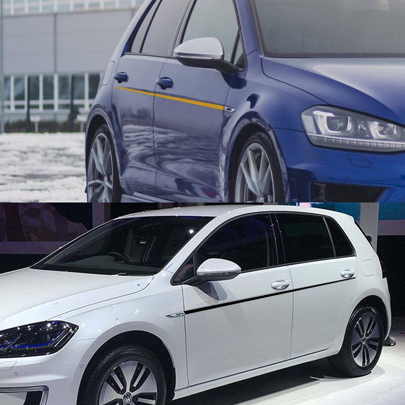 2 ks bočných sukní dverí auta športové nálepky pre Volkswagen VW Golf 7 5 4 3 6 2 1 MK7 MK5 MK2 MK6 MK4 MK1 MK3 GTI autodoplnky