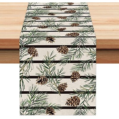 Aleer de masă cu ac cu con de pin, aleer de masă cu plante cu acuarelă, decor de bucătărie de acasă, decor rustic de vacanță pentru restaurante, consumabile pentru petreceri