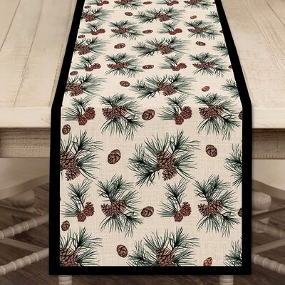 Aleer de masă cu ac cu con de pin, aleer de masă cu plante cu acuarelă, decor de bucătărie de acasă, decor rustic de vacanță pentru restaurante, consumabile pentru petreceri