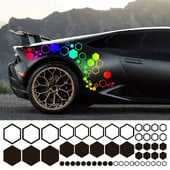 52 ks veľkých a malých kombinovaných šesťuholníkových plástových autonálepiek, DIY styling karosérie vozidla, kreatívne otvorené vinylové nálepky na auto
