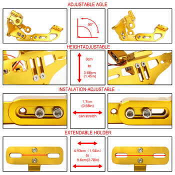 Για Kawasaki NINJA 250R 300 ER6 650 1000 ZX6 ZX7 ZX9 ZX10 ZX12 ZX14 Universal πίσω βάσης βάσης πινακίδας κυκλοφορίας Φωτισμός πλαισίου LED