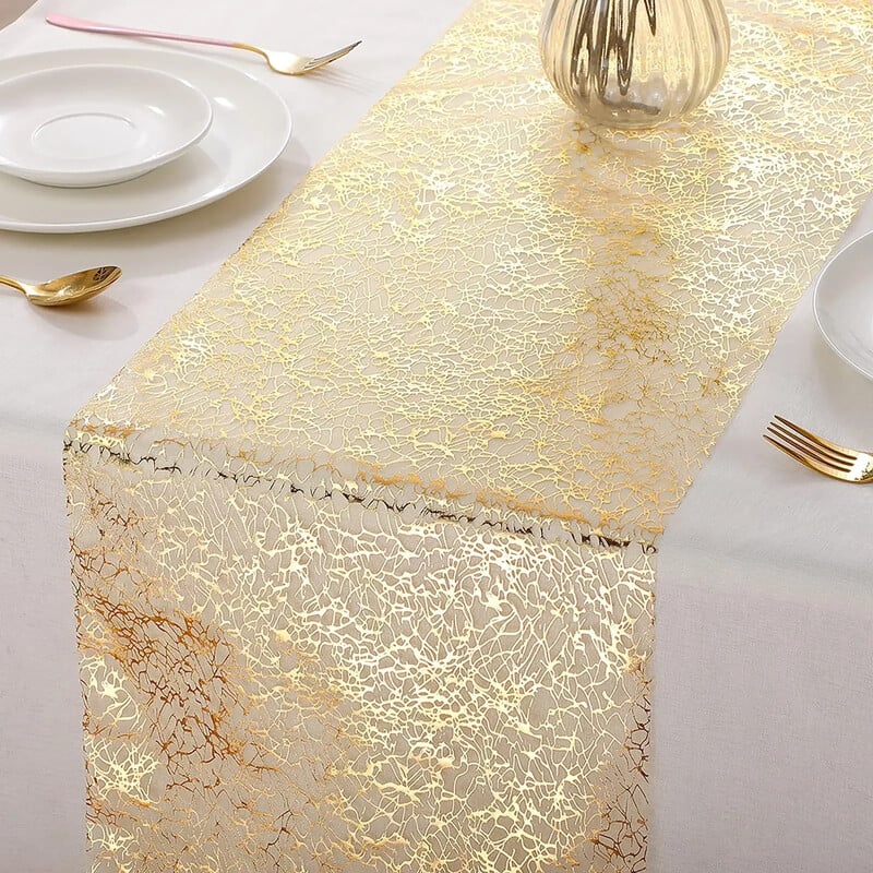 30x500cm zlatý obrus s metalickými trblietkami, obrus s metalickým rolom, obdĺžnikový, na narodeninovú svadbu, dekoráciu stola pre domácnosť