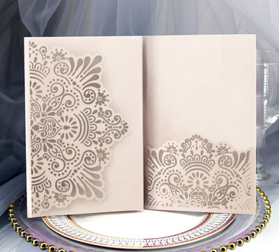 10 tk 13 värvi laseriga lõigatud Noble Flora kutsed kaart Elegantne pits eelistus ümbrikud pulmapeo sisustus