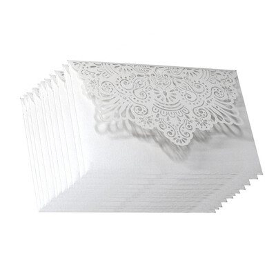 10 tk 13 värvi laseriga lõigatud Noble Flora kutsed kaart Elegantne pits eelistus ümbrikud pulmapeo sisustus