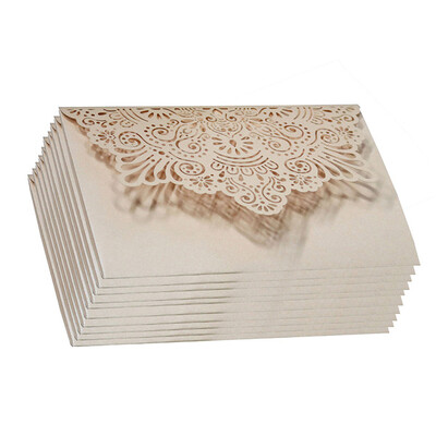 10 tk 13 värvi laseriga lõigatud Noble Flora kutsed kaart Elegantne pits eelistus ümbrikud pulmapeo sisustus