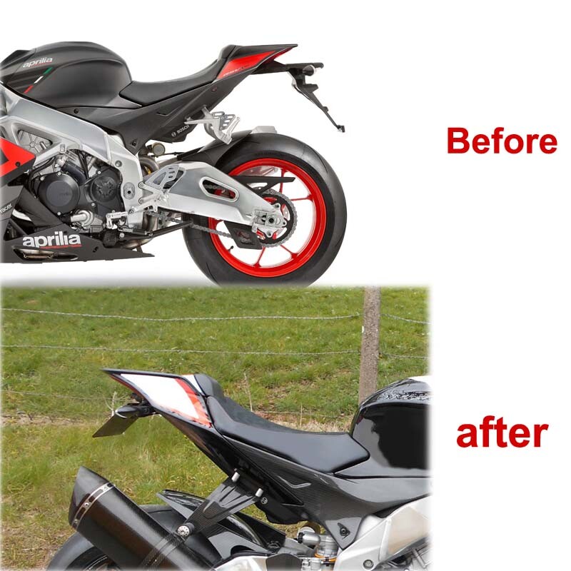 Vhodné pre Aprilia RSV4 2009-2020 Tuono RS4 125 RS4 50 2011-2020 Držiak evidenčného čísla, sada na odstránenie zadného blatníka