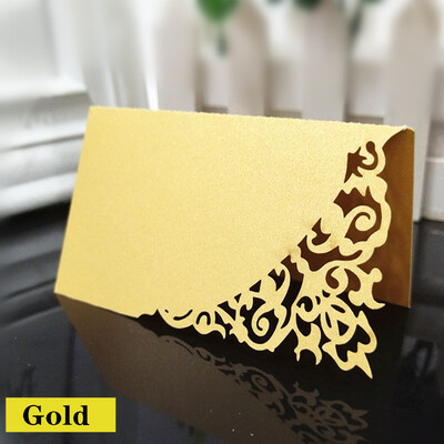 10/50/100 tk Õõnes Luksuslik laud Nimi Kohakaardid Pulmad Jõulud Sünnipäevapeo Kutsekaardid Lauakaunistus 5Z