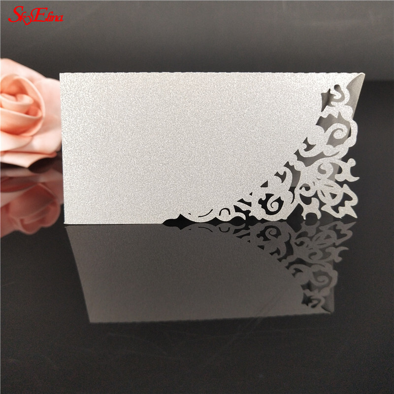 10/50/100 tk Õõnes Luksuslik laud Nimi Kohakaardid Pulmad Jõulud Sünnipäevapeo Kutsekaardid Lauakaunistus 5Z