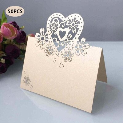 50vnt Vietos atvirukai Vestuvių vakarėlio dekoravimas Stalo dekoras Lentelės pavadinimas Pranešimas Sveikinimo atvirukas Renginio Vakarėlio reikmenys Sėdėjimo kortelė