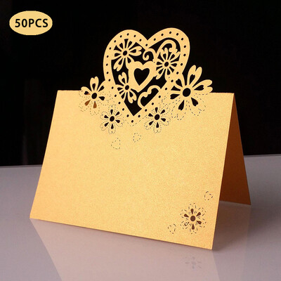 50vnt Vietos atvirukai Vestuvių vakarėlio dekoravimas Stalo dekoras Lentelės pavadinimas Pranešimas Sveikinimo atvirukas Renginio Vakarėlio reikmenys Sėdėjimo kortelė