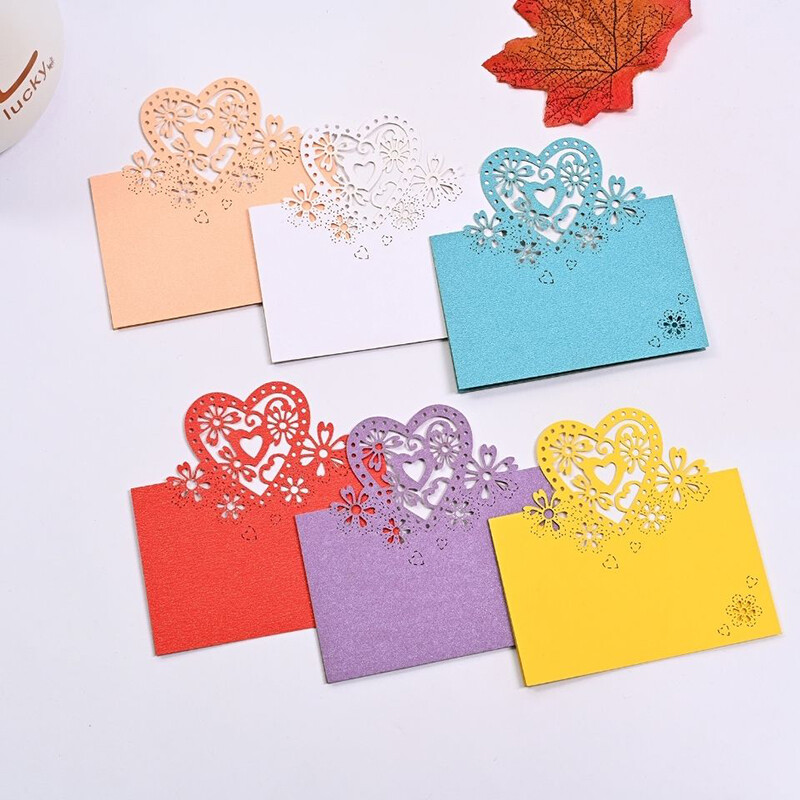 50vnt Vietos atvirukai Vestuvių vakarėlio dekoravimas Stalo dekoras Lentelės pavadinimas Pranešimas Sveikinimo atvirukas Renginio Vakarėlio reikmenys Sėdėjimo kortelė