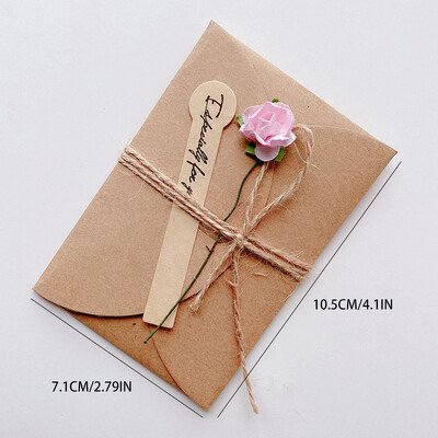 20 tk mini vintage kuivatatud lilledega õnnitluskaart Käsitsi valmistatud tühi märkmekaart tänukaardid sünnipäeva pulmapeo kutsekaart