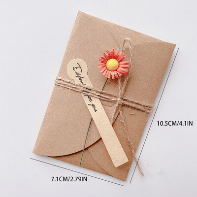 20 tk mini vintage kuivatatud lilledega õnnitluskaart Käsitsi valmistatud tühi märkmekaart tänukaardid sünnipäeva pulmapeo kutsekaart